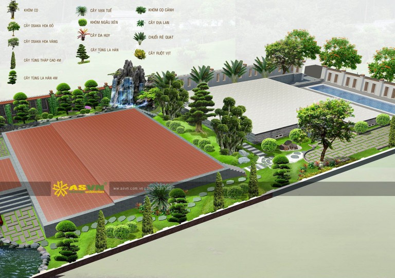 Thiết kế & thi công cảnh quan sân vườn 380m2 – TP, Hải Dương
